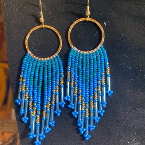 Fringe Hoop Beaded  Earring